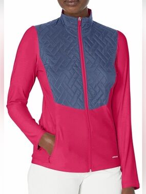 Cutter & Buck Pink Jacket with Quilted Purple Front Panel